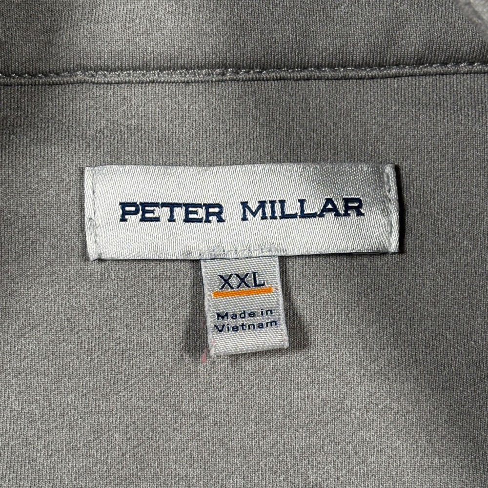 Peter Millar Quarter Zip Pullover Mens XXL Gray Performance Golf Long Sleeve Top - Picture 4 of 11